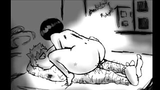 پتلی سیاہ بالوں والی ...